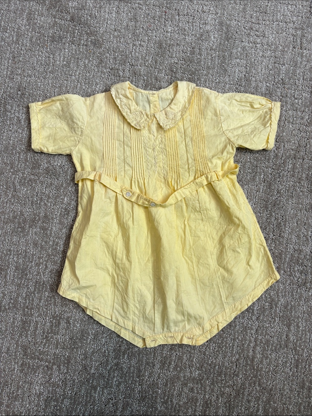 Vintage Yellow Baby Romper